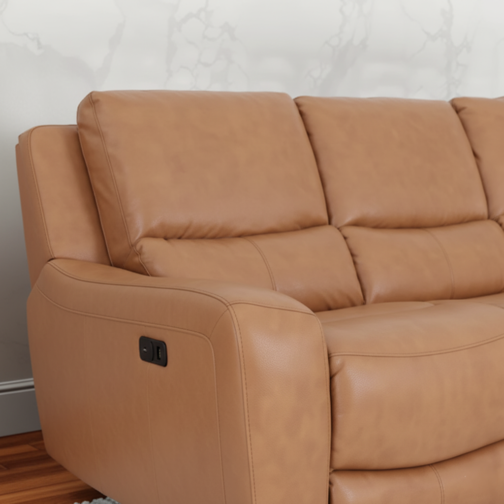3-Seater Recliner Sofa with PU Leatherette Upholstery, Cosy Padding, Effortless Recline, and Supportive Comfort