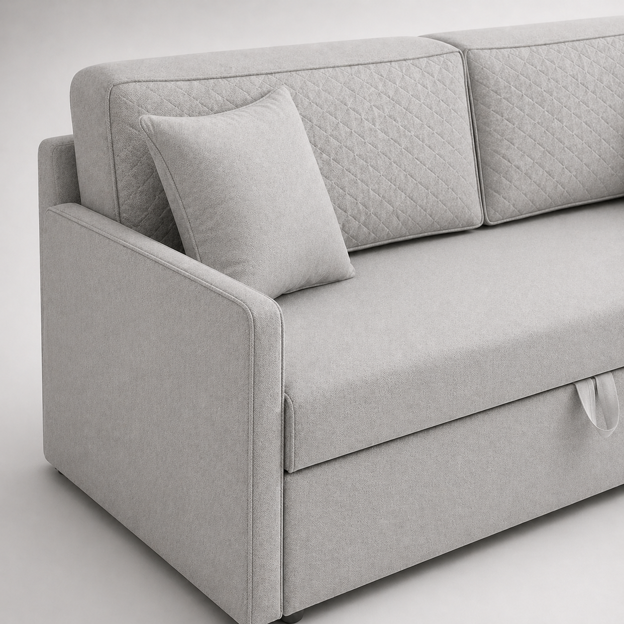 Modern Sofa Cum Bed with Storage, Space Saving Convertible Fabric Sofa Bed for Living Room & Guest Use with Comfortable Cushioning