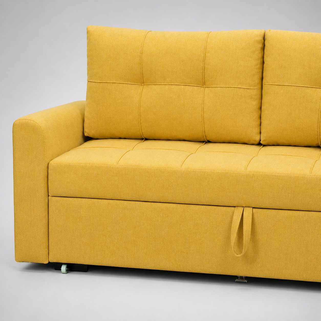 Modern Fabric Sofa Cum Bed with Pull-Out Mechanism, Space Saving Convertible Sofa Bed for Living Room, Guest Use and Compact Homes India