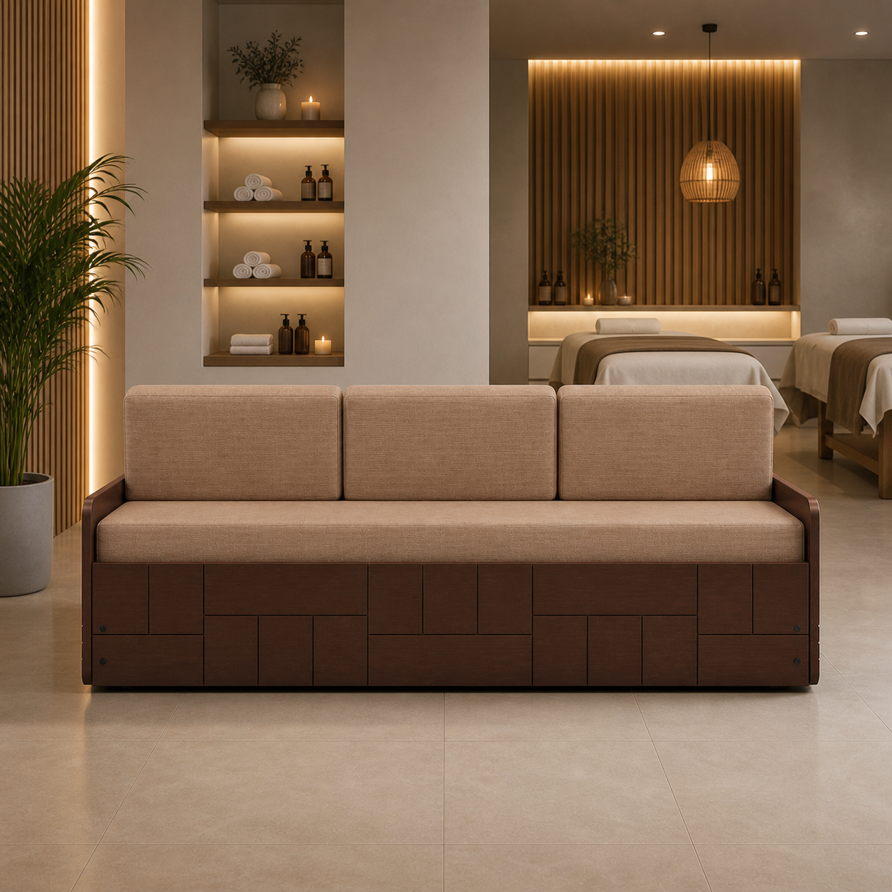 Wooden Sofa Cum Bed with Storage Space Saving Convertible Sofa Bed for Living Room Modern Multipurpose Furniture for Home and Guests