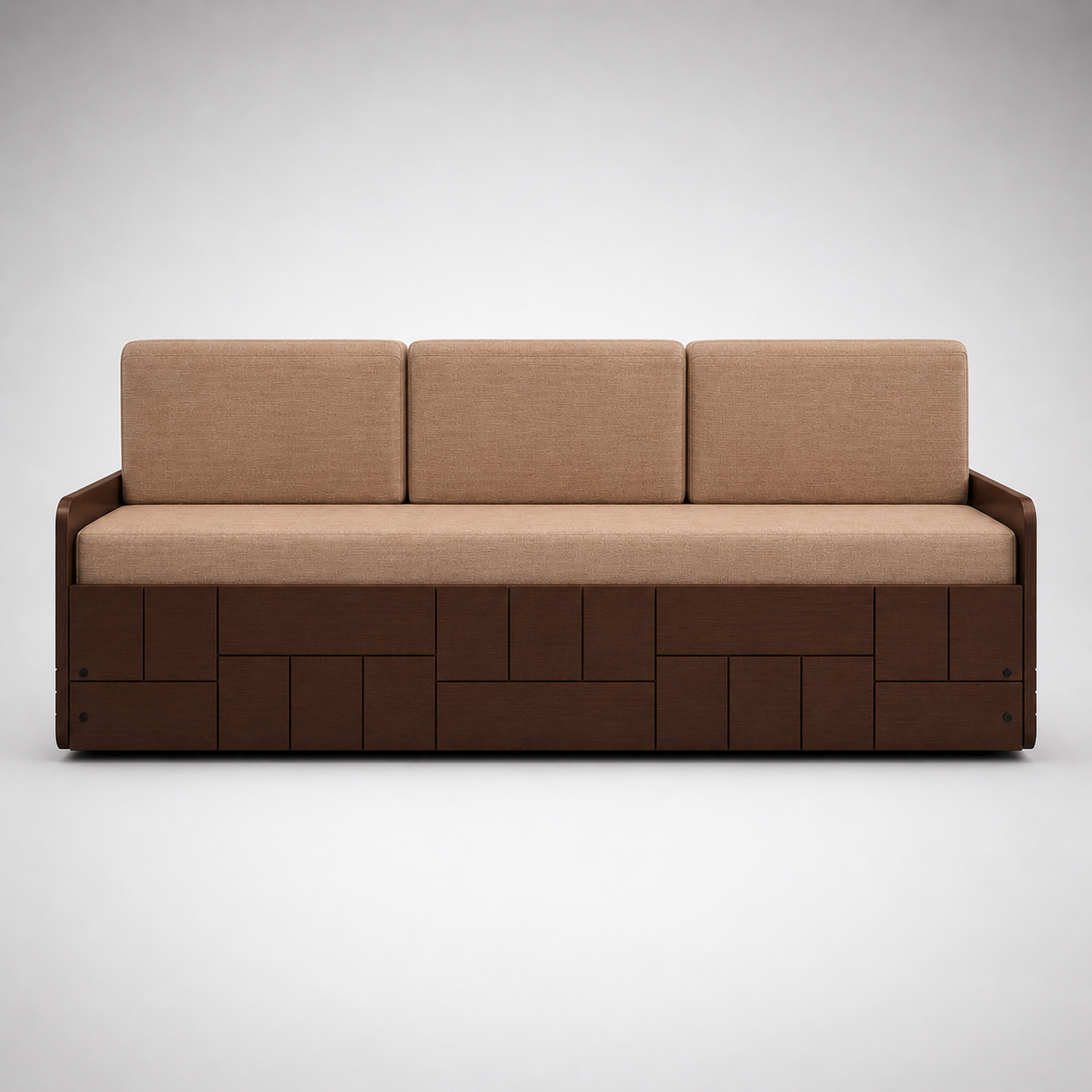 Wooden Sofa Cum Bed with Storage Space Saving Convertible Sofa Bed for Living Room Modern Multipurpose Furniture for Home and Guests