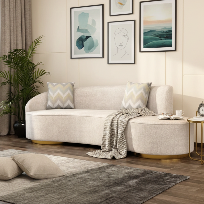 कार्यालय डिजाइन, आलीशान मखमल कपड़े, बेहतर आराम, और उच्च आराम और टिकाऊ गुणवत्ता की पेशकश के साथ 3-सीटर सोफा।