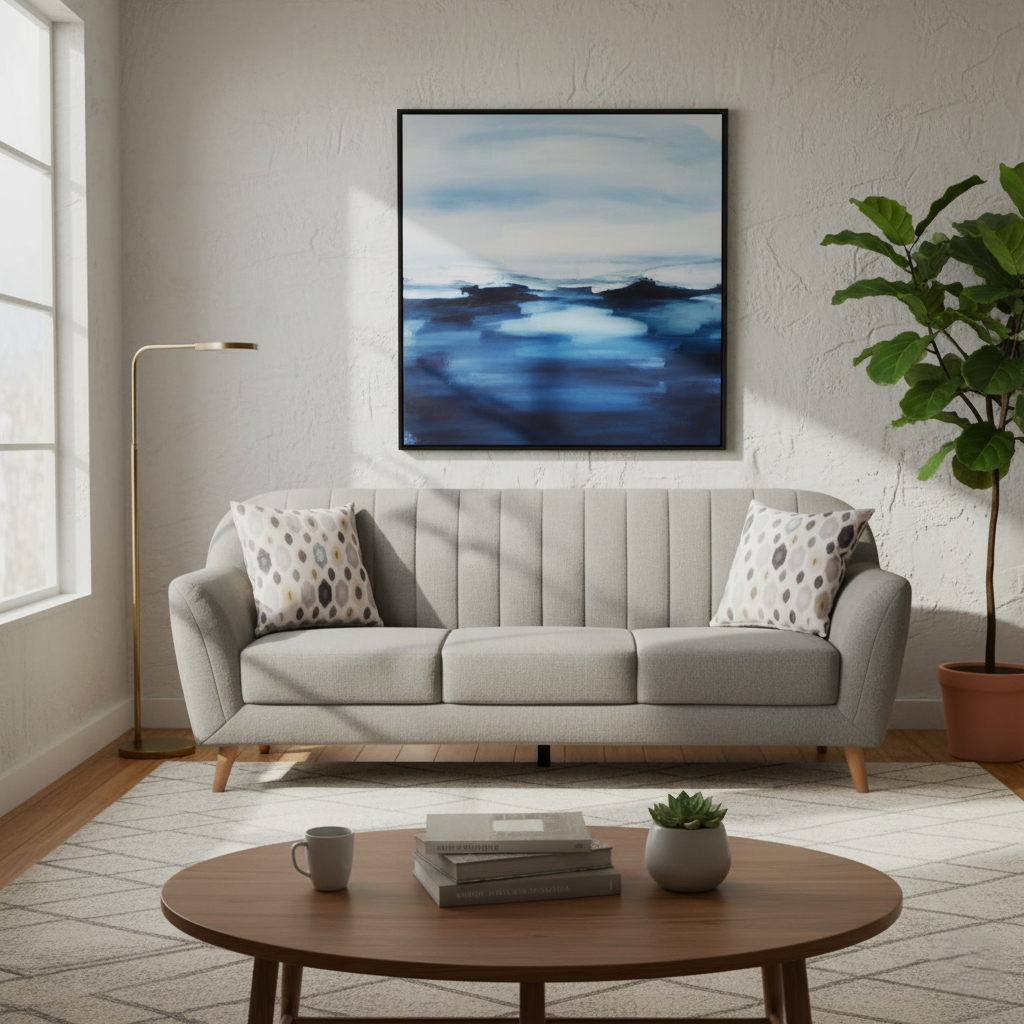 Luxurious 3-Seater Suede Sofa: Ergonomic Comfort & Robust Construction for Your Living Room. Perfect Home Enhancement