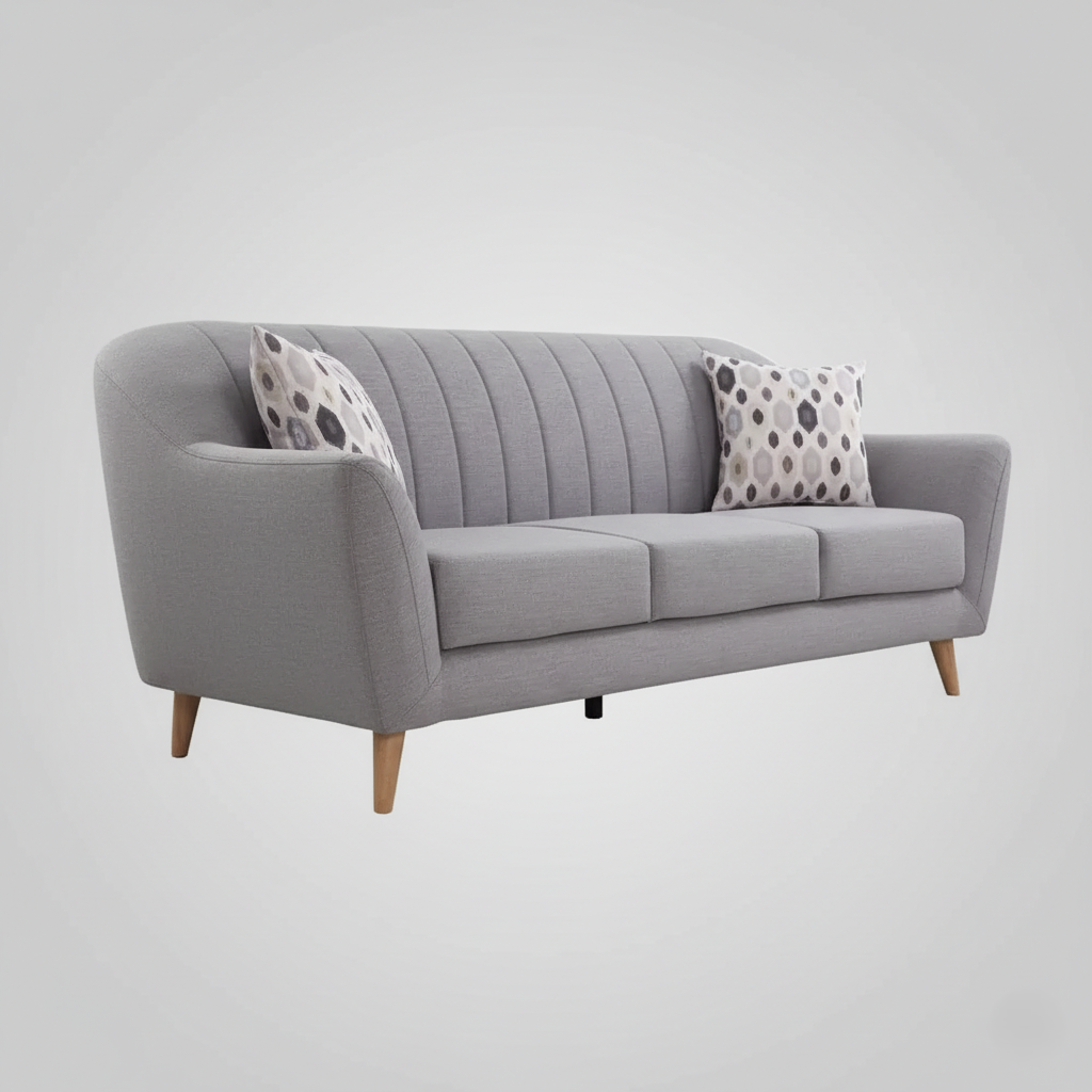 Luxurious 3-Seater Suede Sofa: Ergonomic Comfort & Robust Construction for Your Living Room. Perfect Home Enhancement