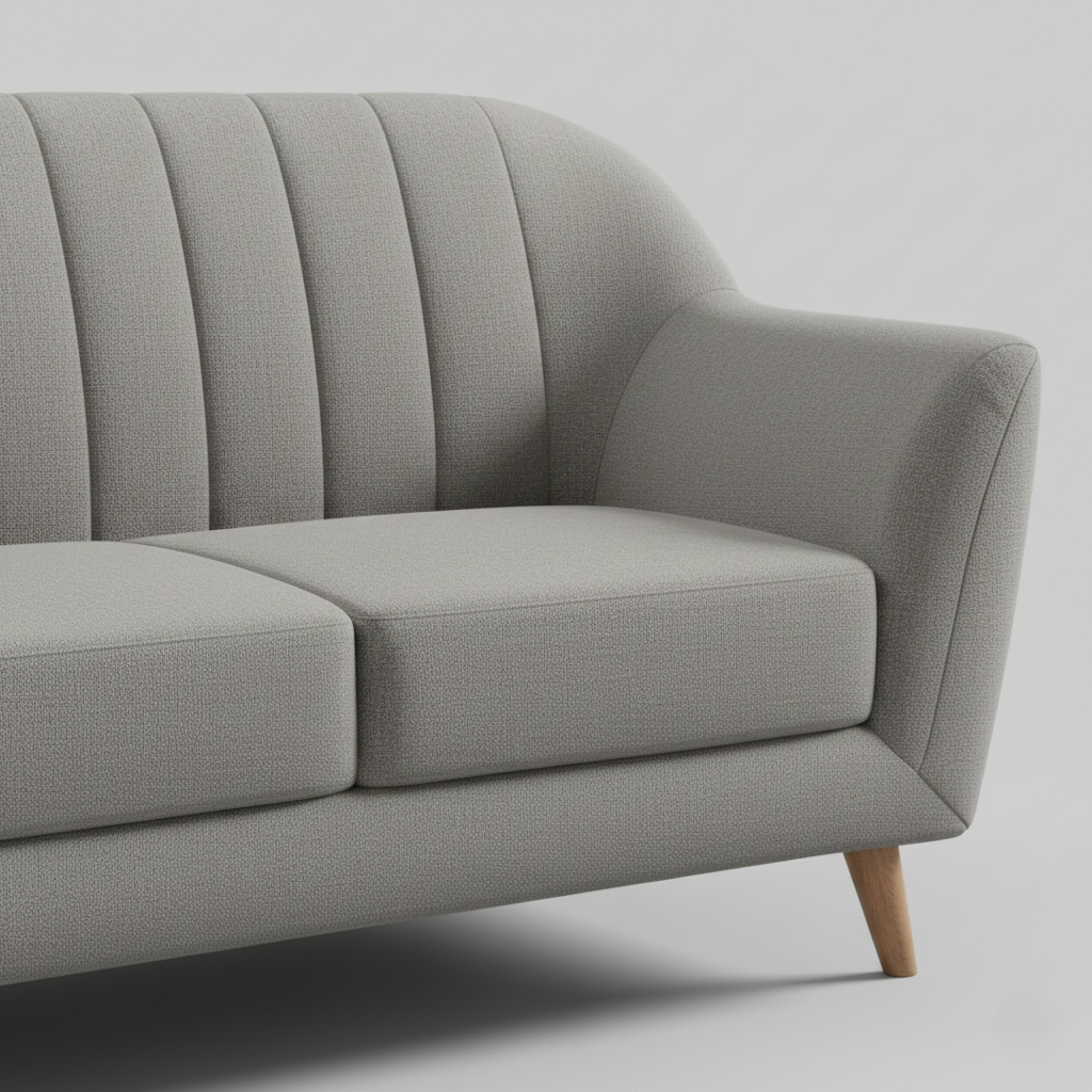 Luxurious 3-Seater Suede Sofa: Ergonomic Comfort & Robust Construction for Your Living Room. Perfect Home Enhancement