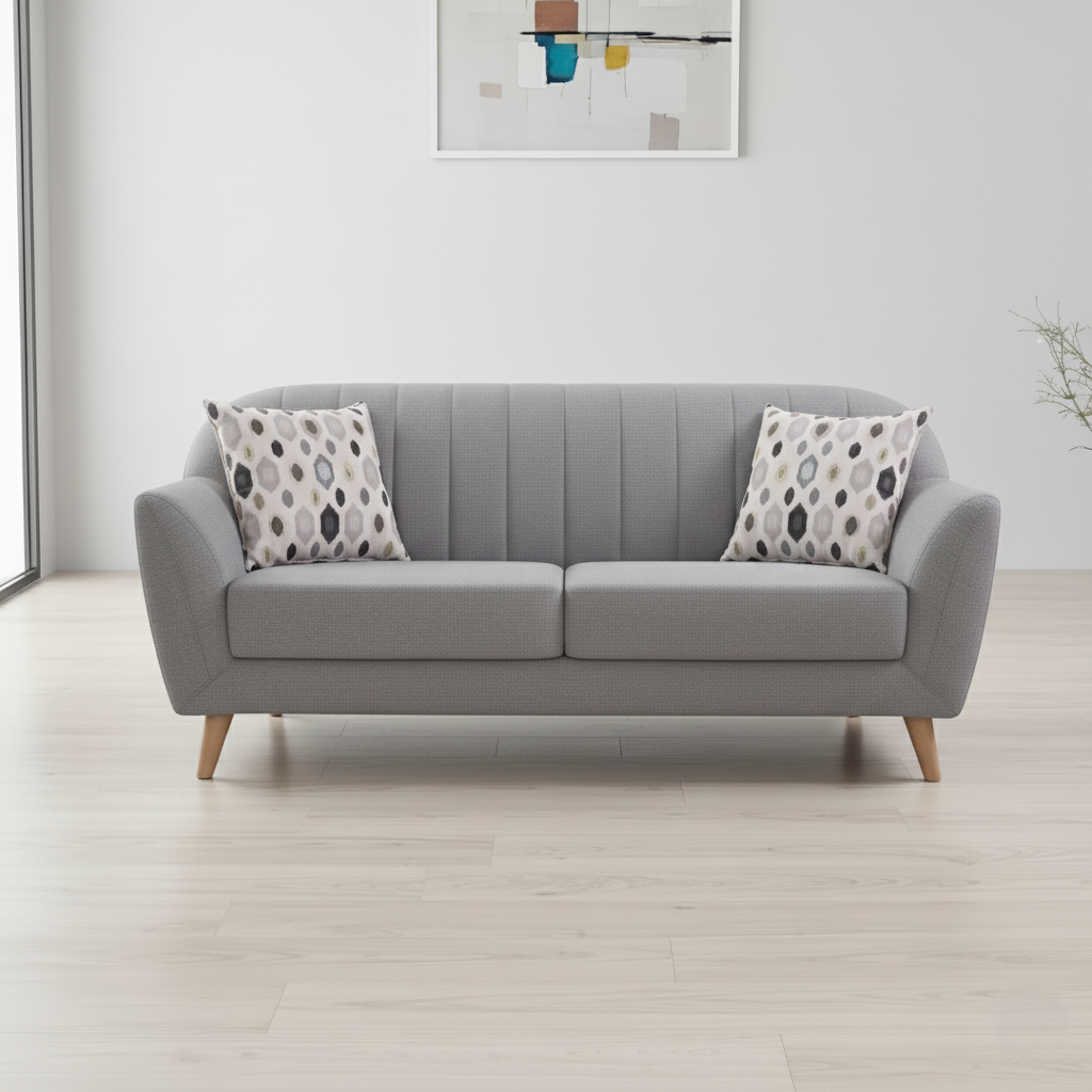 Luxurious 3-Seater Suede Sofa: Ergonomic Comfort & Robust Construction for Your Living Room. Perfect Home Enhancement