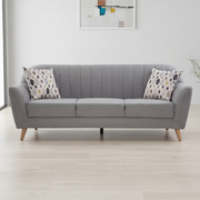 Luxurious 3-Seater Suede Sofa: Ergonomic Comfort & Robust Construction for Your Living Room. Perfect Home Enhancement