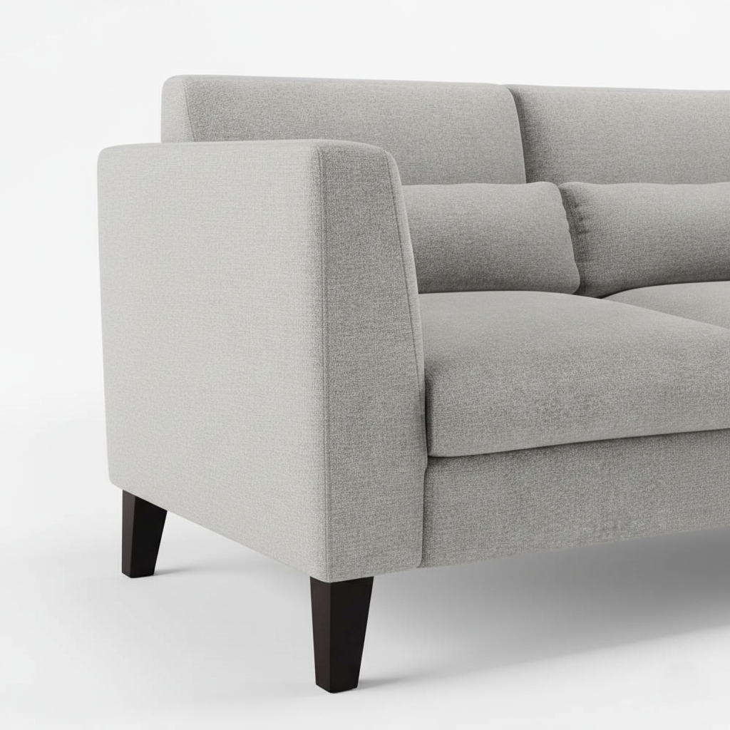 3-Seater Minimalist Chic Three-Seater Sofa: A light, inviting piece perfect for modern, naturally lit living spaces