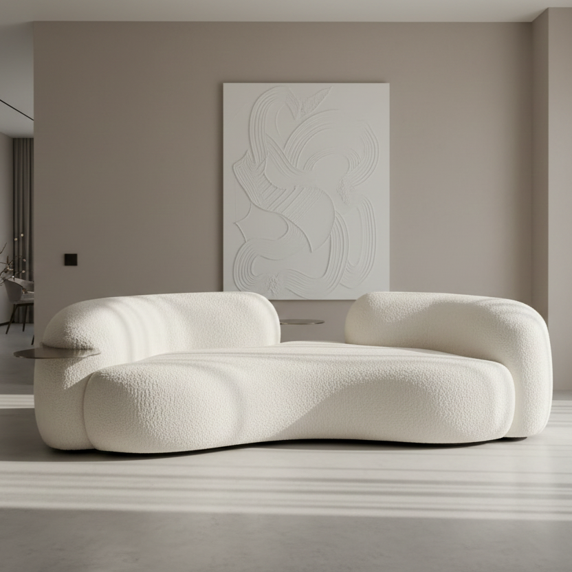 প্রিমিয়াম আসবাবপত্র সহ বিলাসবহুল ৩-সিটার ইতালিয়ান সোফা, আধুনিক নকশা, উন্নত আরাম, মার্জিত