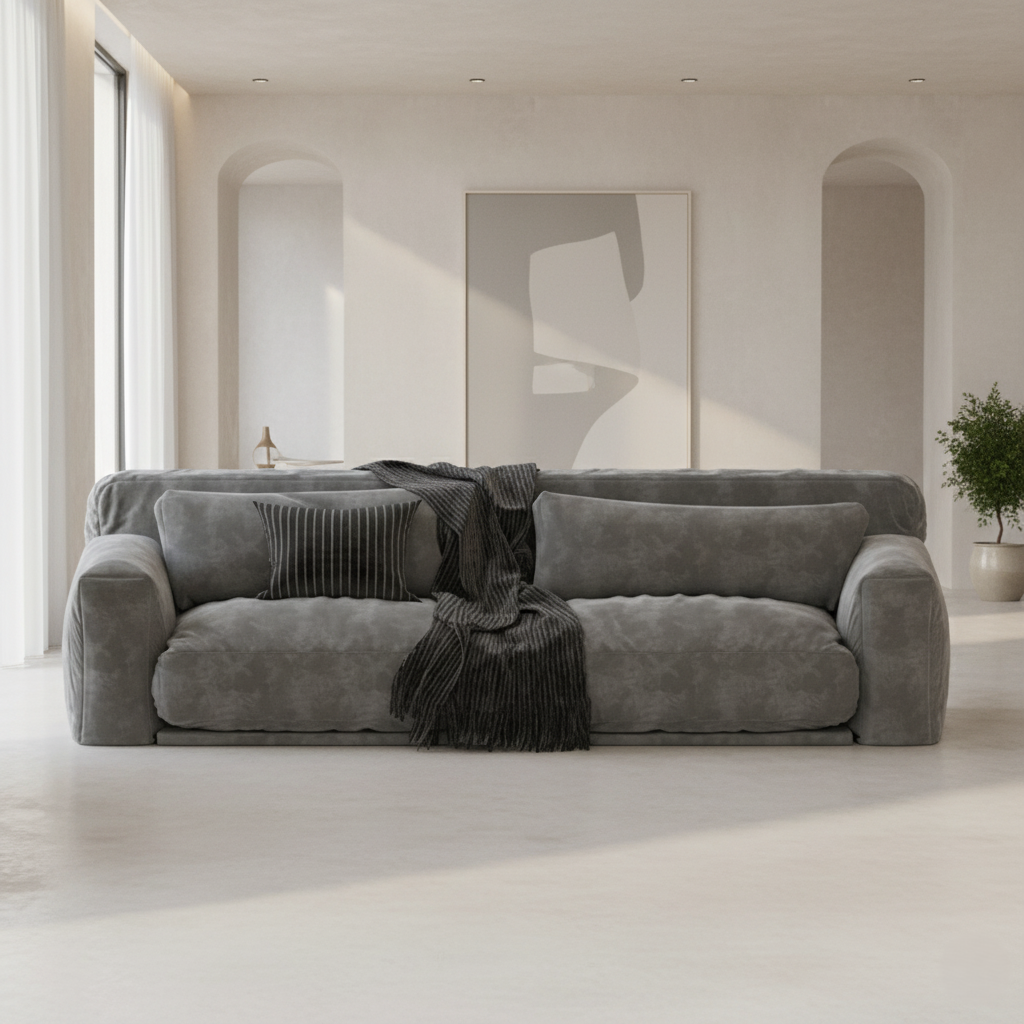 ৩-সিটের ইতালীয় সোফাটি প্রিমিয়াম ভেলভেটে সাজানো, এক্সিকিউটিভ এবং মডার্ন ইতালীয় সোফায় স্থায়ী আরামের জন্য উন্নত সাপোর্ট স্ট্রাকচার সহ ডিজাইন করা হয়েছে।