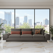 घर के लिए 3-सीटर सोफा, फर्नीचर, मखमली असबाब, आरामदायक बैठने की जगह, लिविंग रूम के लिए बिल्कुल सही, आरामदायक बैठने की जगह - गहरा ग्रे