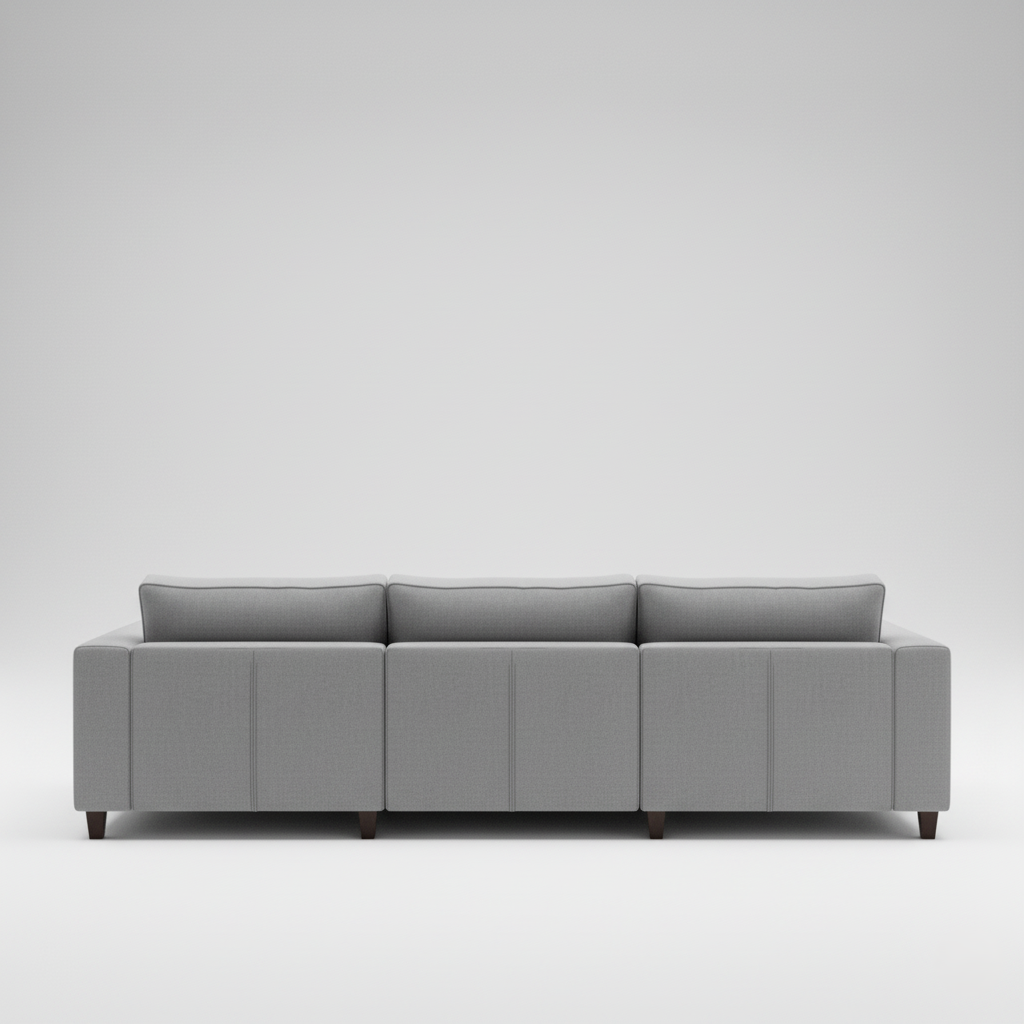 L-Shape Sofa For Home Furniture Upholstered in Premium Fabric, Modern & Durable Design For Living Room-Light Grey