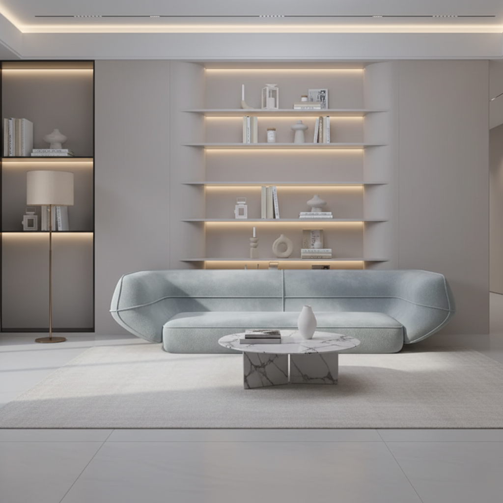 3 Seater Sofa For Home Furniture Upholstered Velvet, Comfortable & Soft Luxury Couch for Living Room & Hall -Light Grey