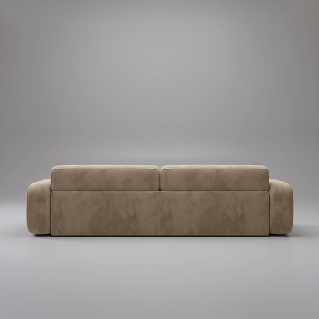 3 Seater Sofa For Home Furniture Upholstered Leatherette, Comfortable & Soft Luxury Couch for Living Room & Hall-Light Brown