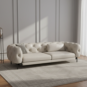 घर के फर्नीचर के लिए 3 सीटर सोफा, असबाबवाला लेदरेट, लिविंग रूम के लिए आरामदायक और मुलायम लक्ज़री सोफा