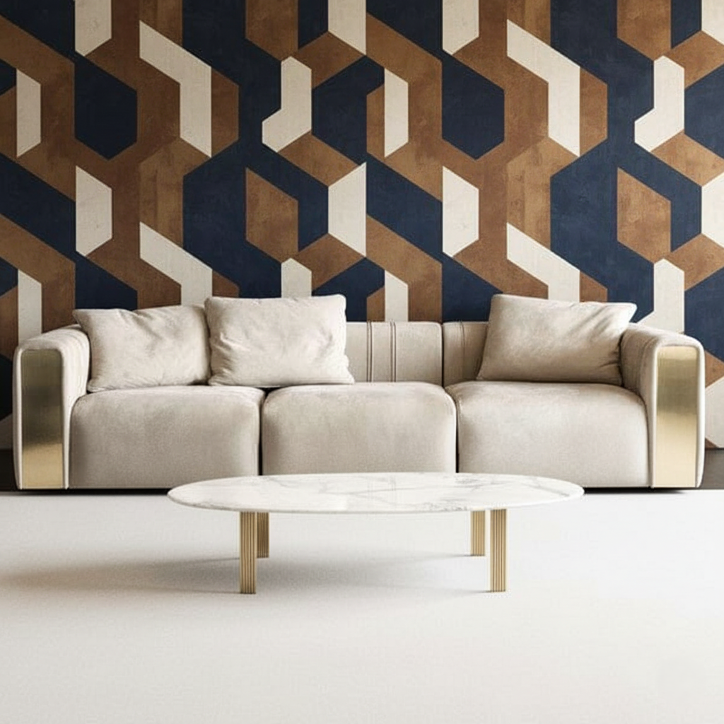 মার্জিত আধুনিক বসার জায়গার জন্য ইতালীয় ডিজাইনার ৩-সিটার সোফা ভেলভেট আপহোলস্ট্রি