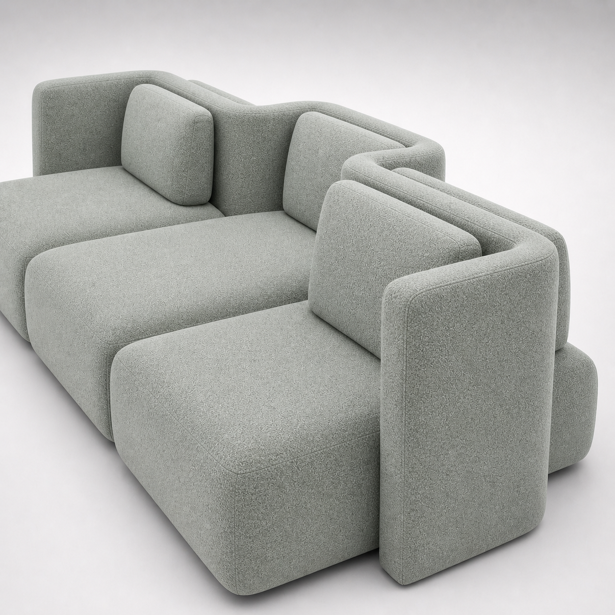 Modern Modular Lounge Sofa Set with Flexible Layout, Premium Fabric Upholstery & Deep Seating Comfort for Living Room & Studio Spaces
