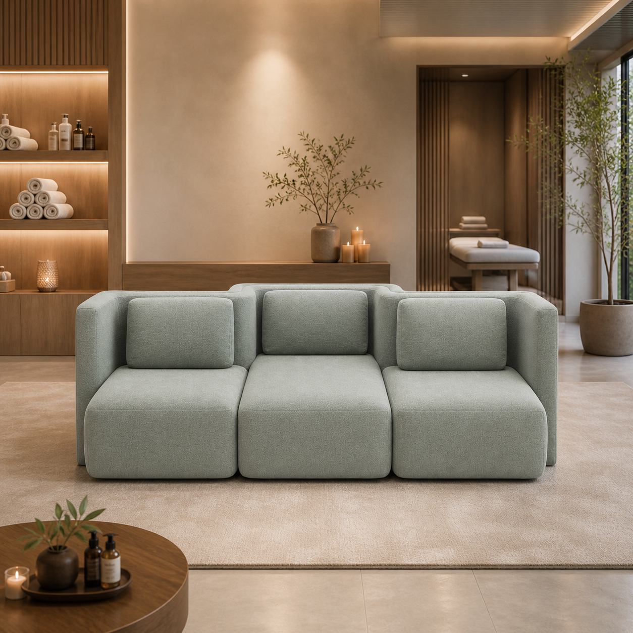 Modern Modular Lounge Sofa Set with Flexible Layout, Premium Fabric Upholstery & Deep Seating Comfort for Living Room & Studio Spaces