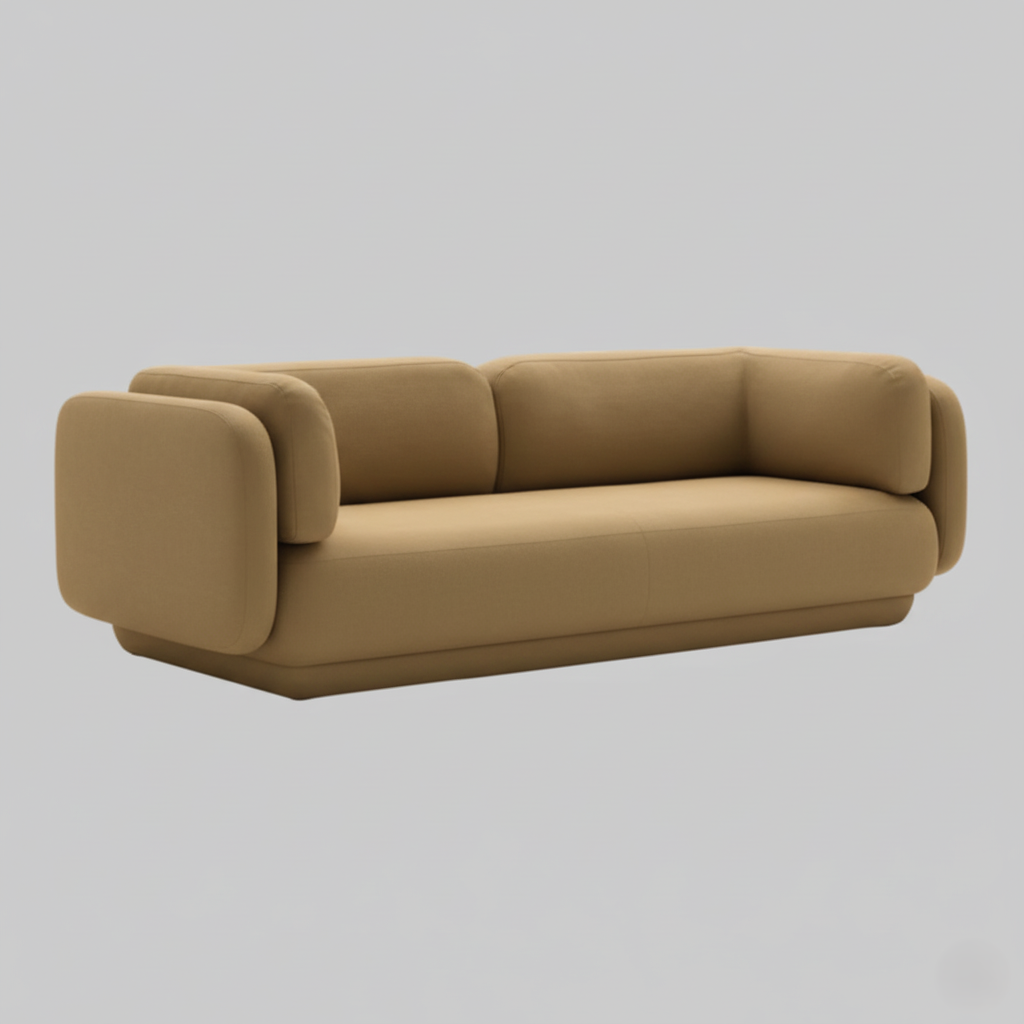 3-Seater Sofa Featuring Modern and Prestigious, Suede Fabric, Soft Padding, Robust Frame, and Contemporary Style