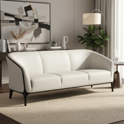 3-Seater Handcraftted Luxury Sofa for Living Home with Fabric Upholstery and Premium Quality Wood Legs Base