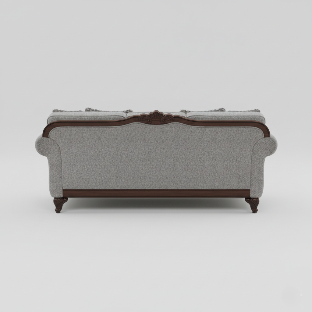 Handmade Wooden 3-Seater Sofa with Elegant Design Perfect for Classic and Traditional Living Spaces
