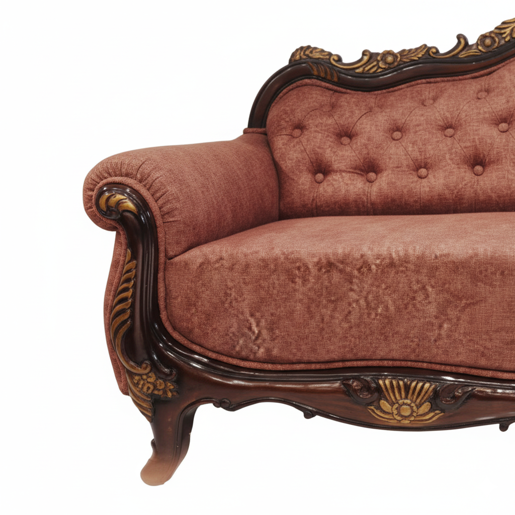 Royal Carving Sofa Set with Wooden Frame and Decorative Fibre Finish Elegant Design for Luxurious Interiors