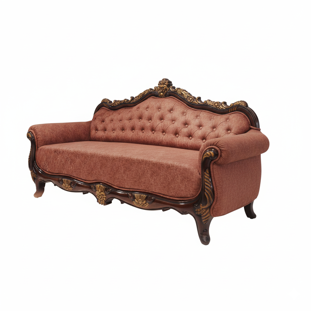 Royal Carving Sofa Set with Wooden Frame and Decorative Fibre Finish Elegant Design for Luxurious Interiors