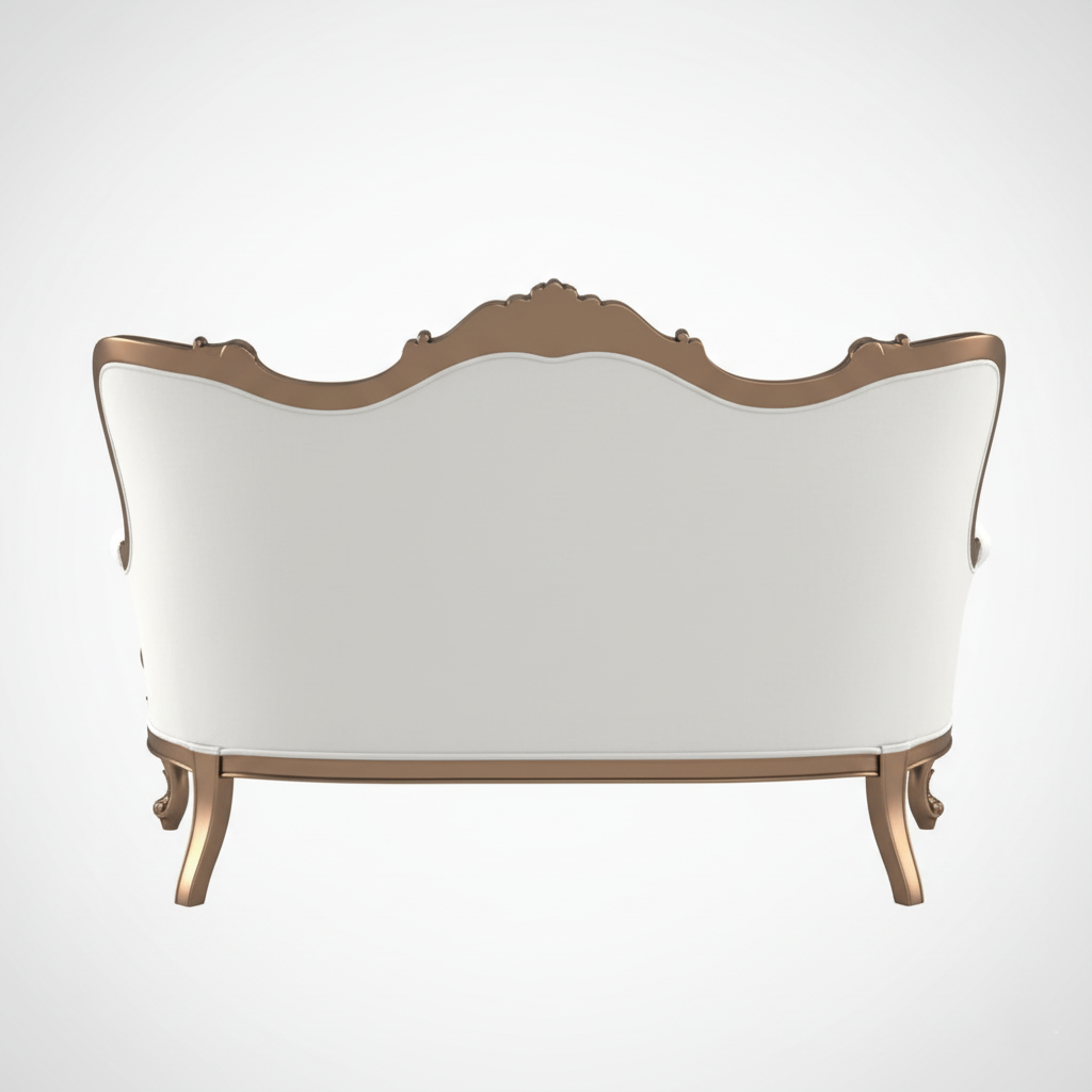 Royal 3-Seater Sofa with Golden Finish Hand-Carved Design with Luxurious Comfort