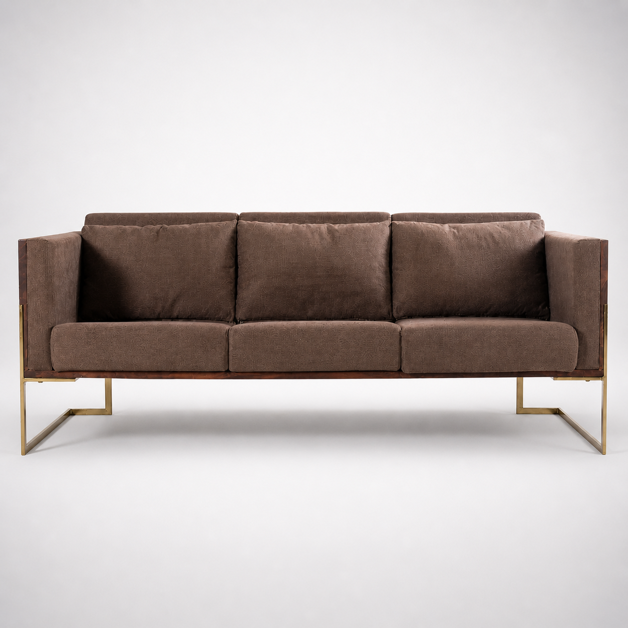Modern Upholstered Fabric Sofa with Metal Legs, Contemporary Minimal Design, High Density Foam Seating for Living Room and Office Use