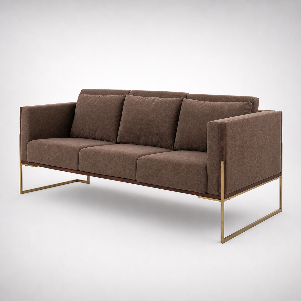 Modern Upholstered Fabric Sofa with Metal Legs, Contemporary Minimal Design, High Density Foam Seating for Living Room and Office Use