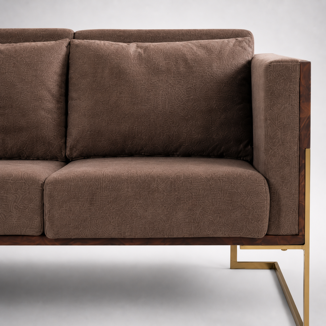 Modern Upholstered Fabric Sofa with Metal Legs, Contemporary Minimal Design, High Density Foam Seating for Living Room and Office Use