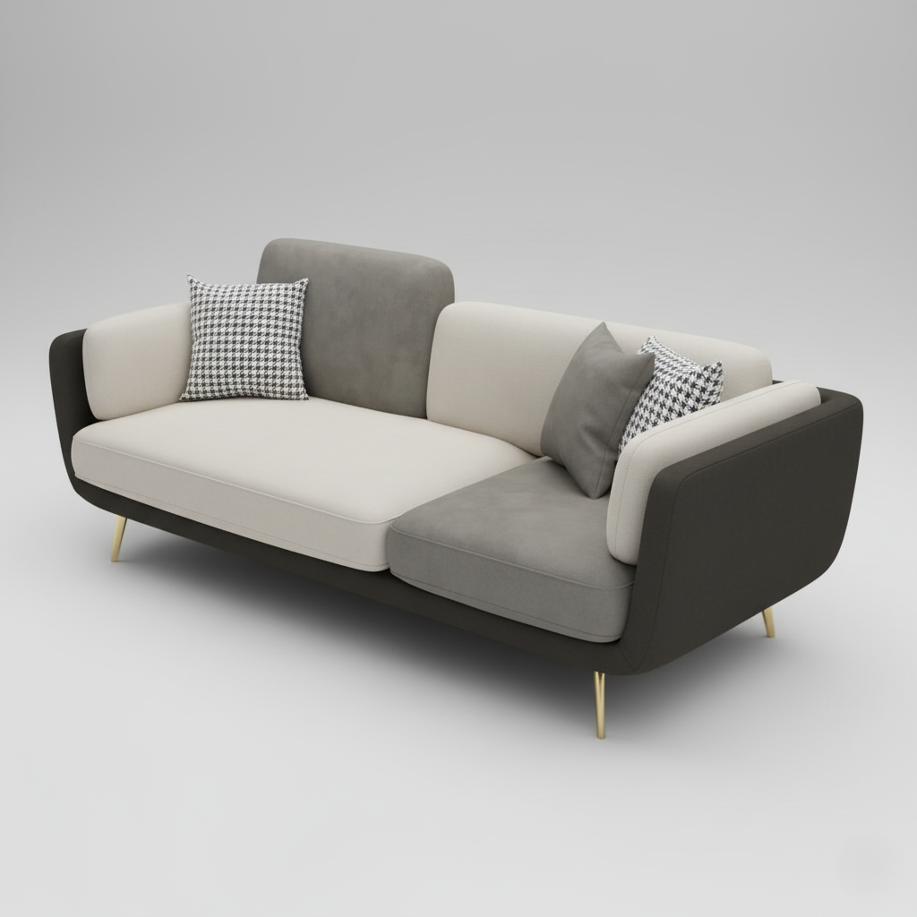 3 Seater Sofa for Home Furniture with Premium Fabric Sofa with Sleek Design & Plush Comfort