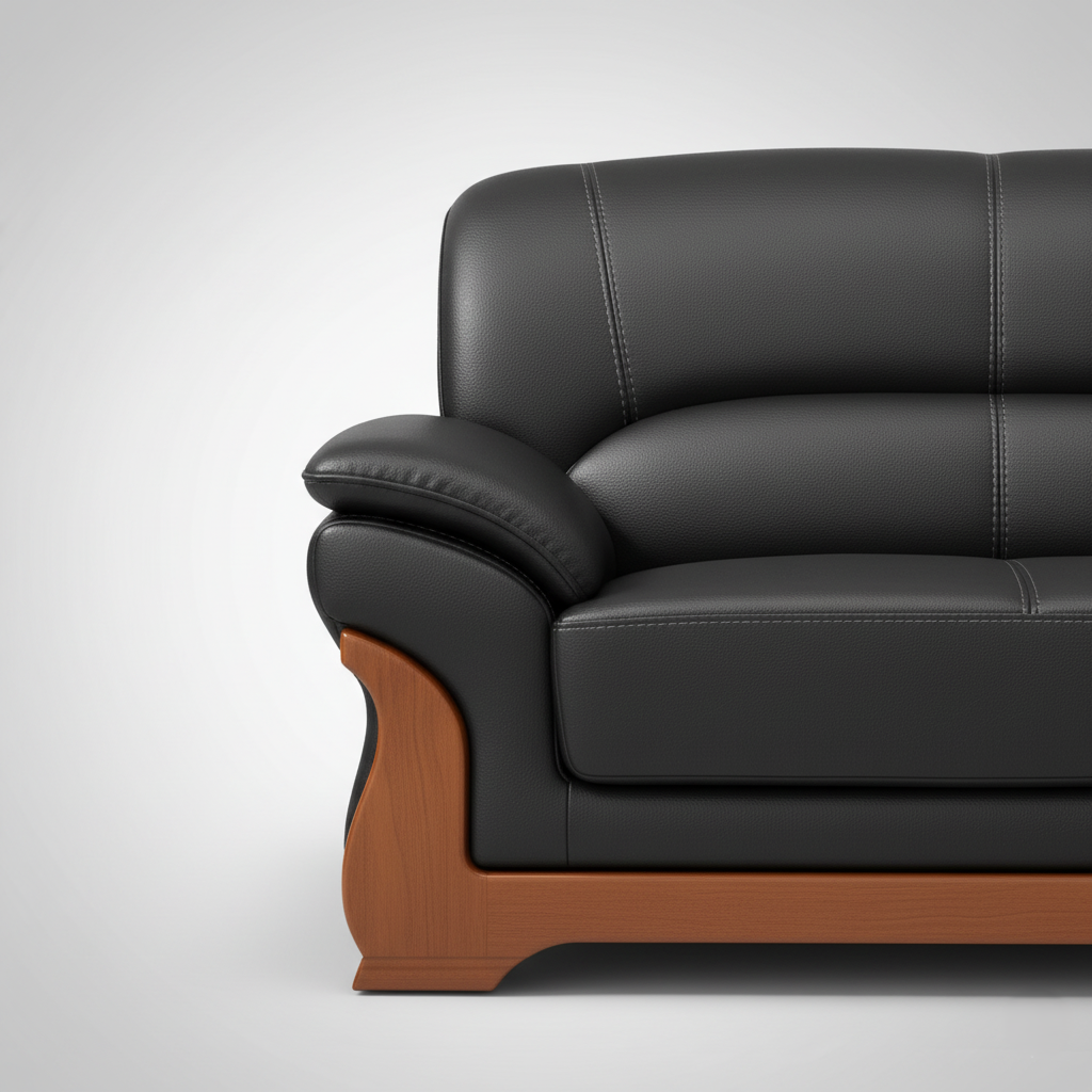 মজবুত কাঠের ফ্রেম, প্রিমিয়াম পিইউ পোলিশ এবং মার্জিত লেদারেটের আসবাবপত্র সহ বিলাসবহুল ৩-সিটার সোফা - বসার ঘরের জন্য আধুনিক আরাম এবং স্টাইল