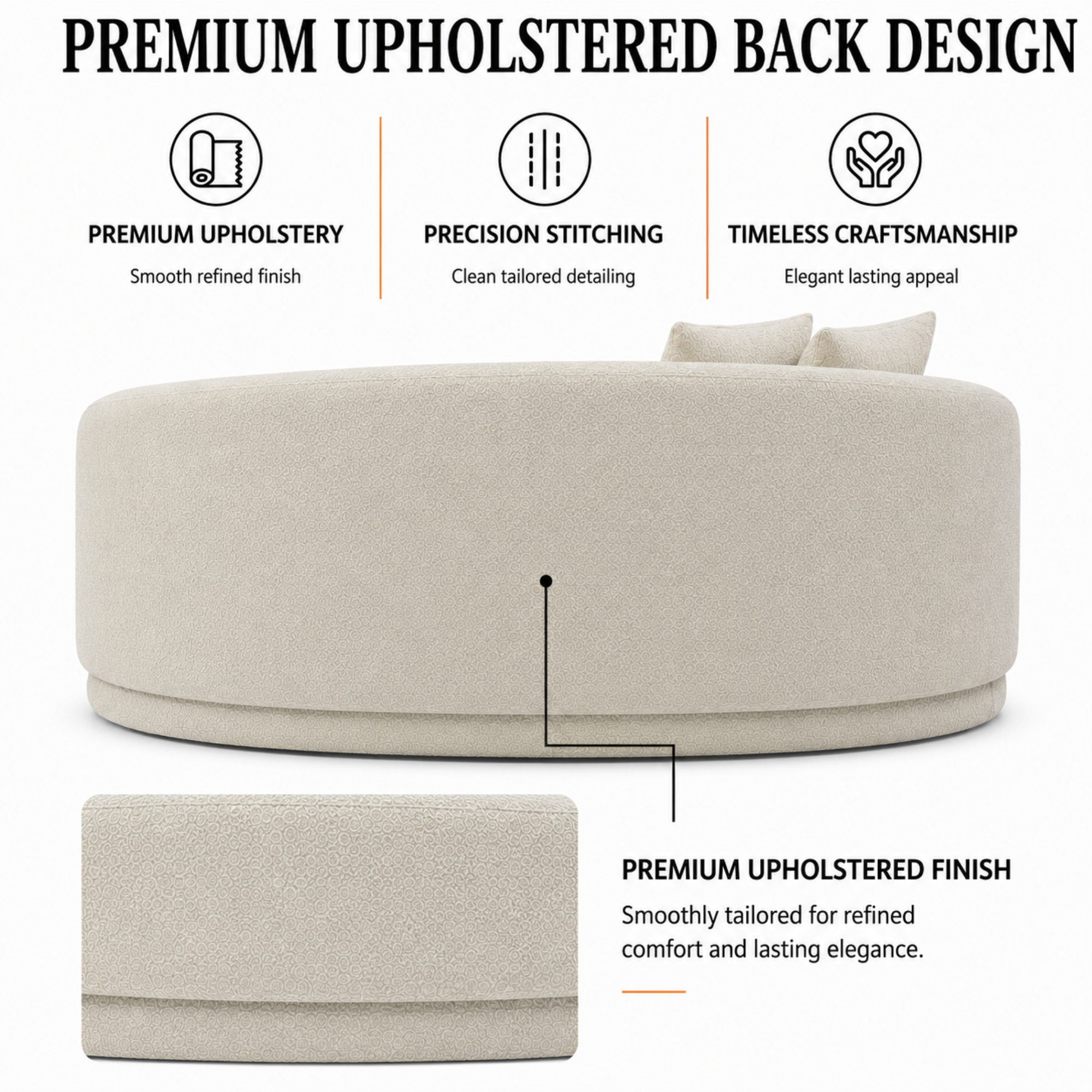 3-Seater Italian Sofa for Home Furniture with Boucle Upholstery, Luxury Finish for Living Spaces