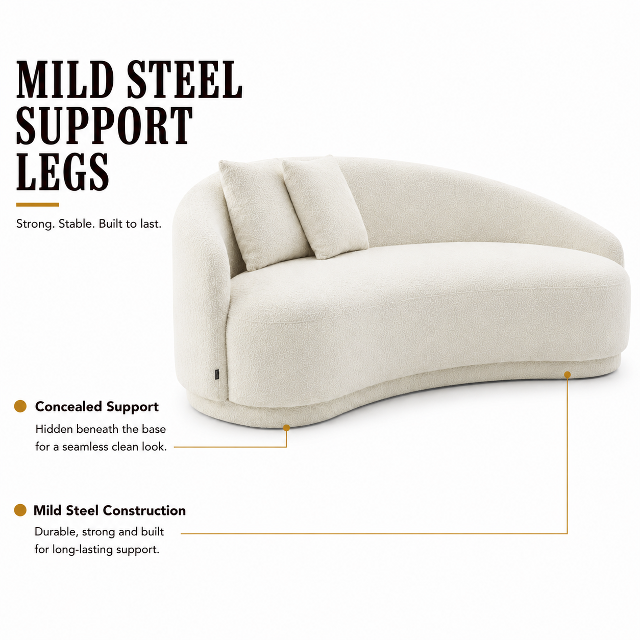 3-Seater Italian Sofa for Home Furniture with Boucle Upholstery, Luxury Finish for Living Spaces