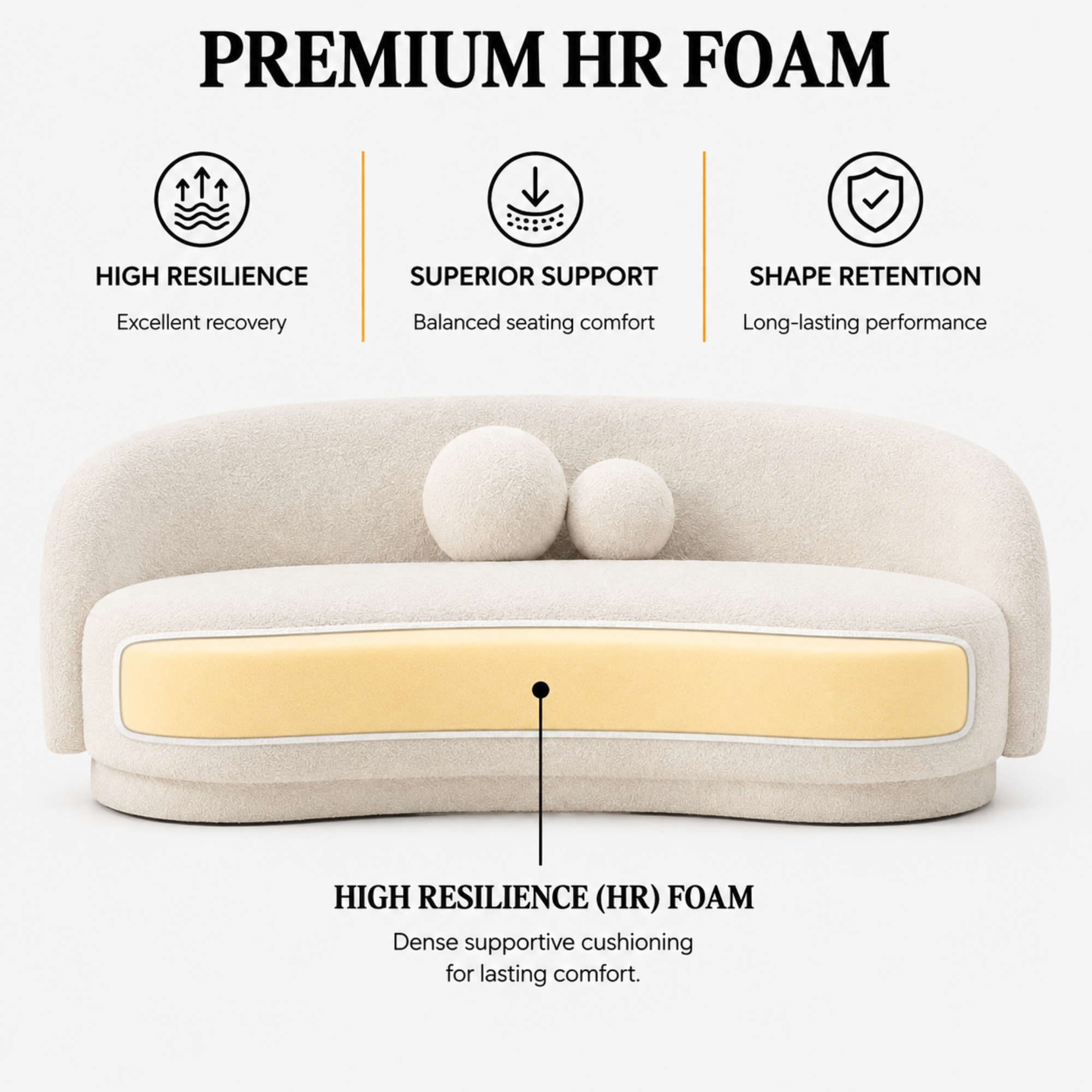 4-Seater Italian Sofa for Home Furniture with Premium Upholstery, and Curved Design for Living Spaces