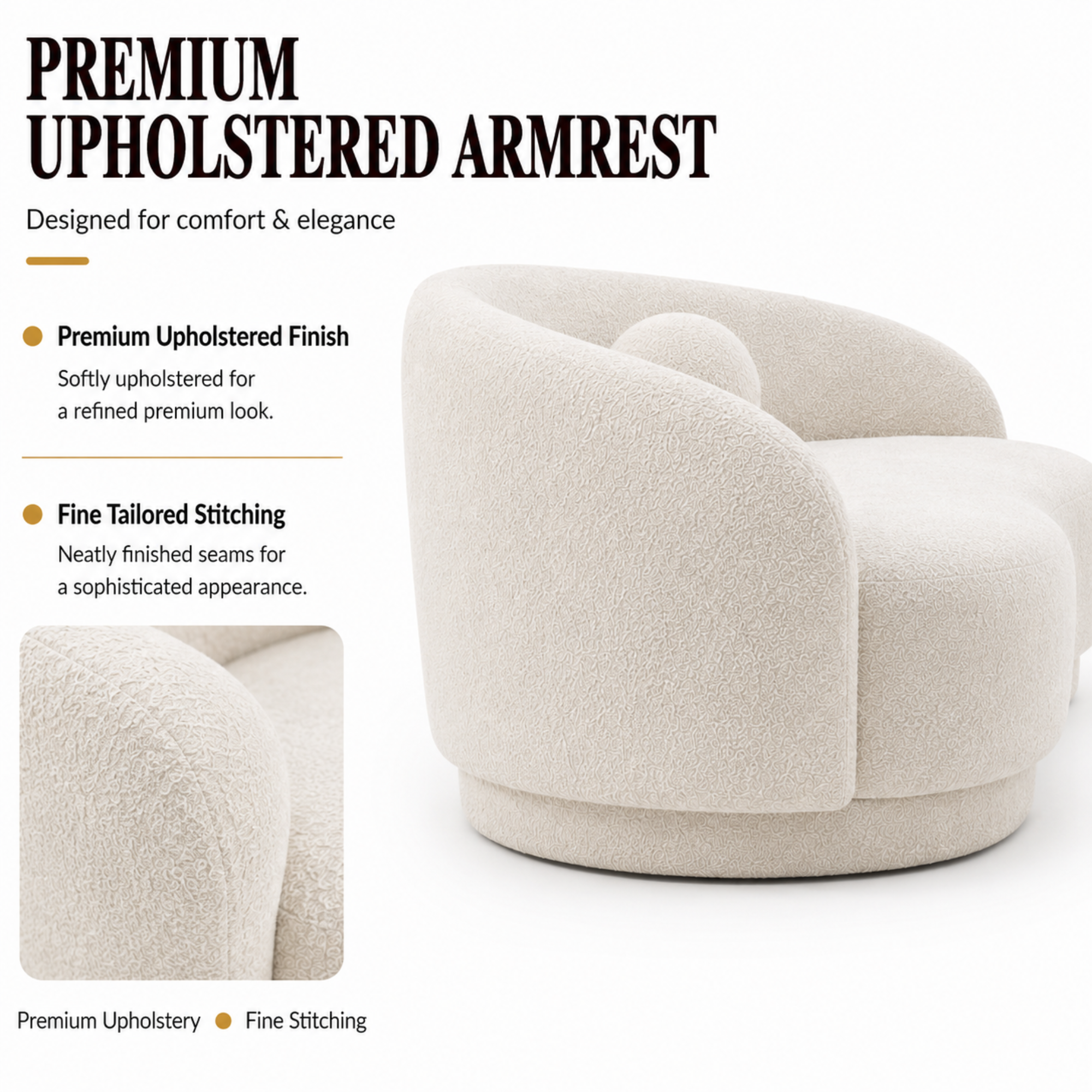 4-Seater Italian Sofa for Home Furniture with Premium Upholstery, and Curved Design for Living Spaces