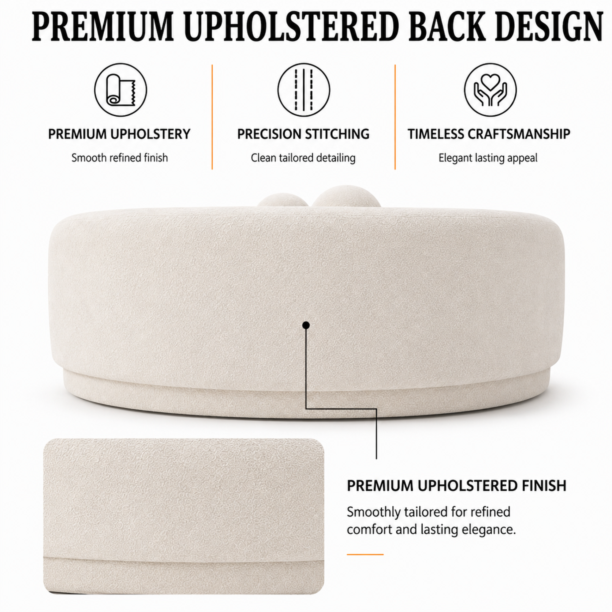 4-Seater Italian Sofa for Home Furniture with Premium Upholstery, and Curved Design for Living Spaces