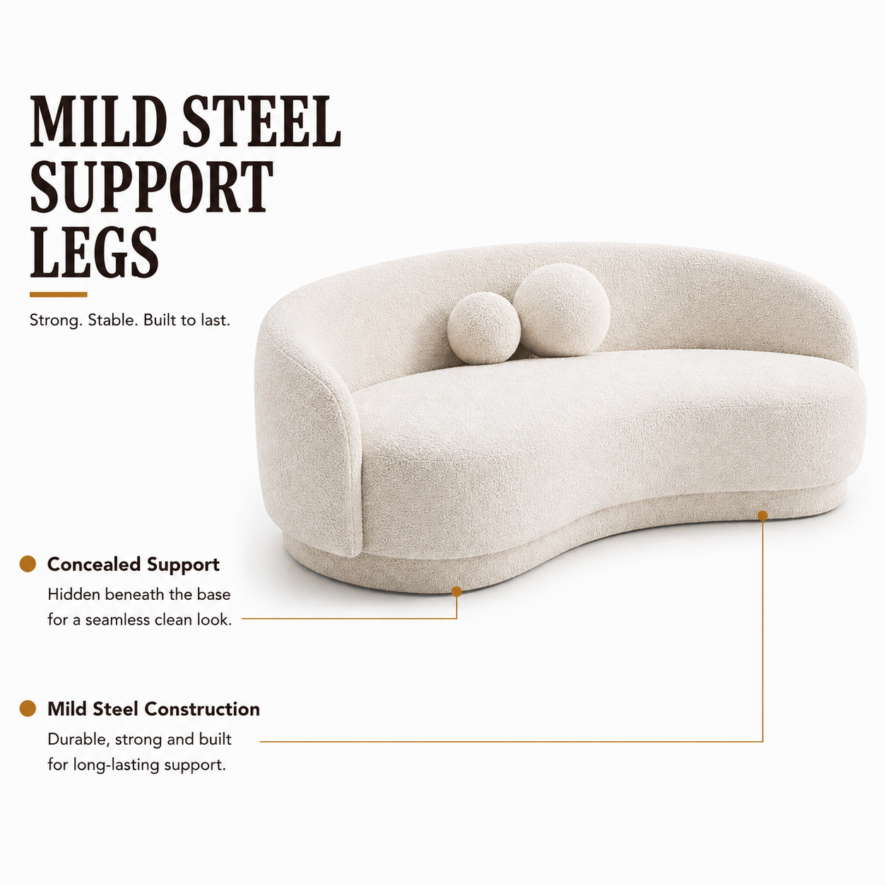 4-Seater Italian Sofa for Home Furniture with Premium Upholstery, and Curved Design for Living Spaces