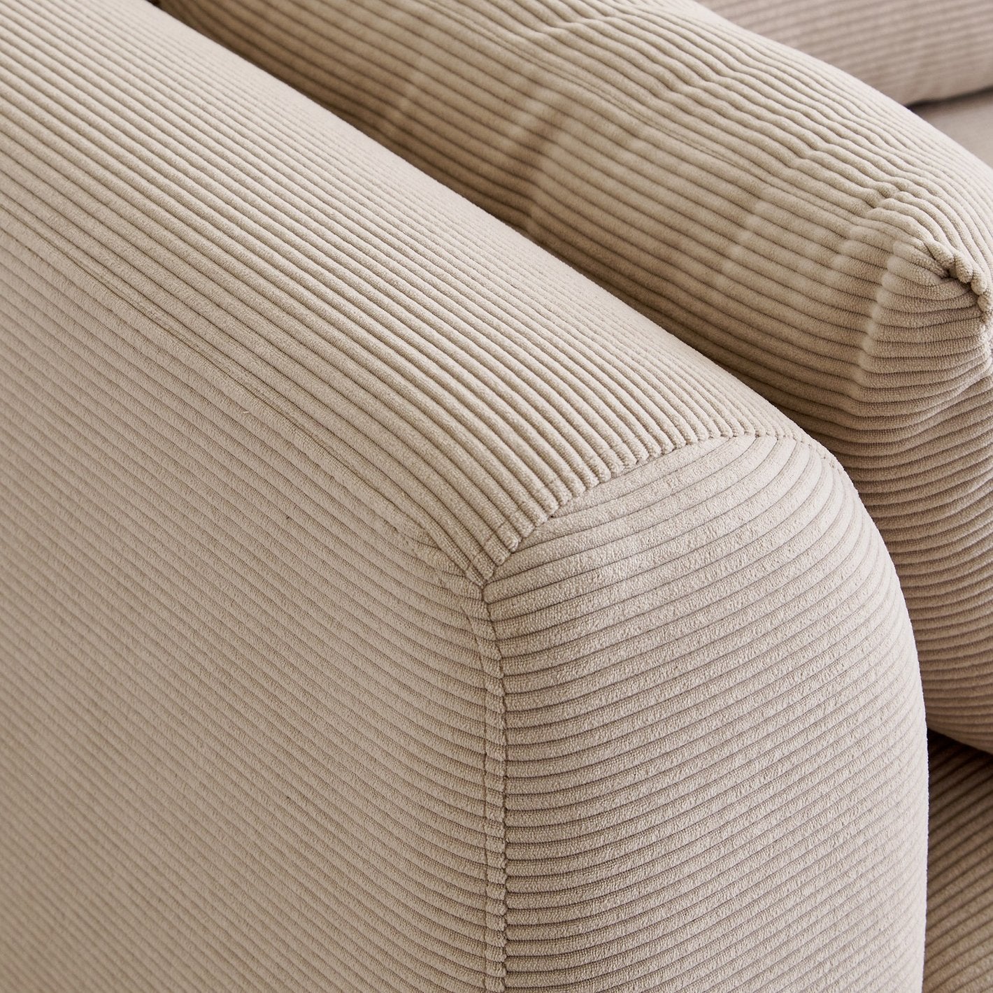 Designer Sofa with Soft Fabric Upholstery, Solid Wood Frame & Gold Finish Legs for Modern Living Room Comfort and Luxury Style