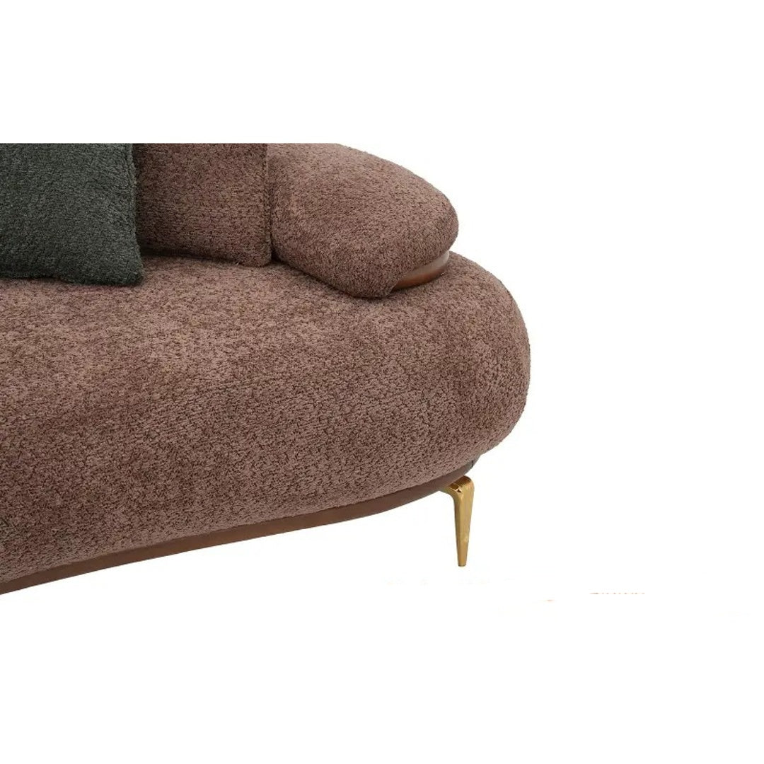 Luxury Italian Wooden Sofa Modern Designer Soft Fabric Upholstery High Density Foam Cushion Solid Wood Frame Center Console Premium Comfort