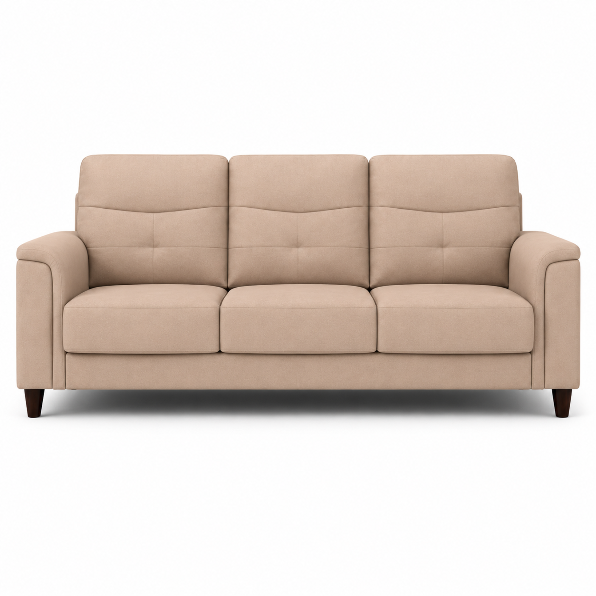 Luxury Wooden Sofa Modern Upholstered Design Soft Fabric High Density Foam Cushion Solid Wood Frame Handcrafted Durable Comfort Seating