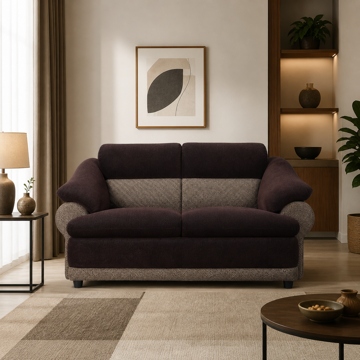 Modern Luxury Upholstered Sofa with Premium Cushioning, Designer Armrests & Contemporary Living Room Furniture