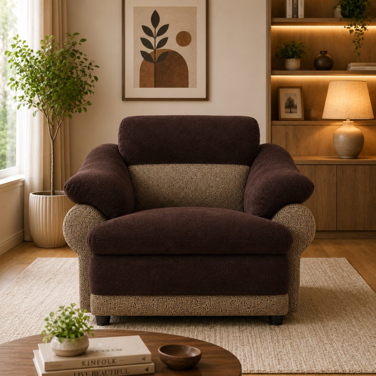Modern Luxury Upholstered Sofa with Premium Cushioning, Designer Armrests & Contemporary Living Room Furniture