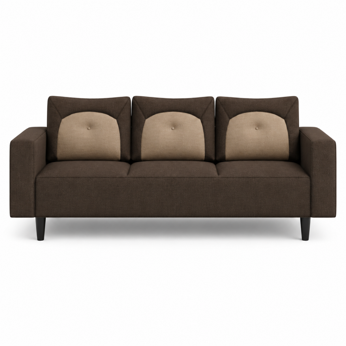 Modern Fabric Sofa Premium Upholstered Luxury Sofa with Dual Tone Design High Density Foam Seating Solid Wood Frame for Living Room
