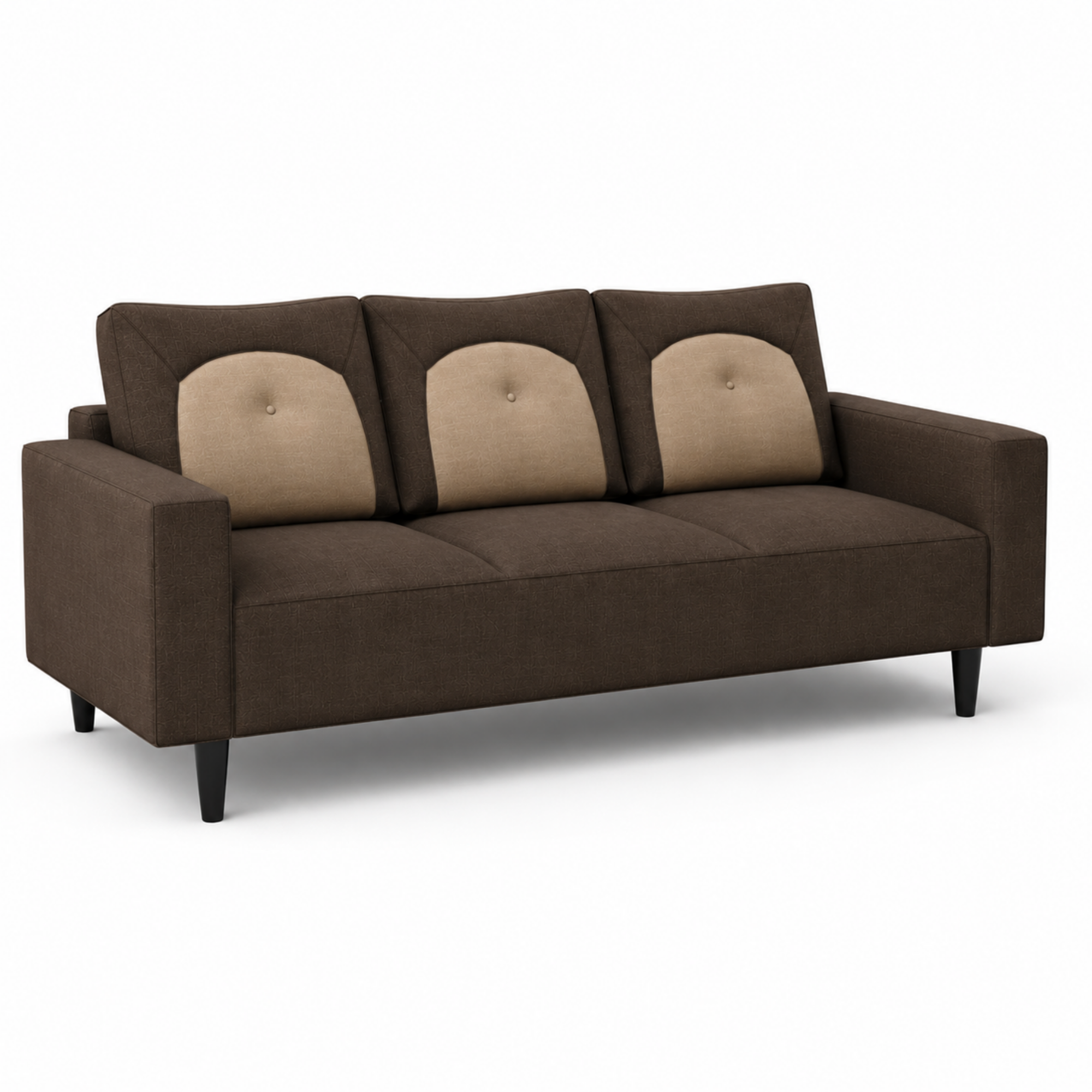 Modern Fabric Sofa Premium Upholstered Luxury Sofa with Dual Tone Design High Density Foam Seating Solid Wood Frame for Living Room