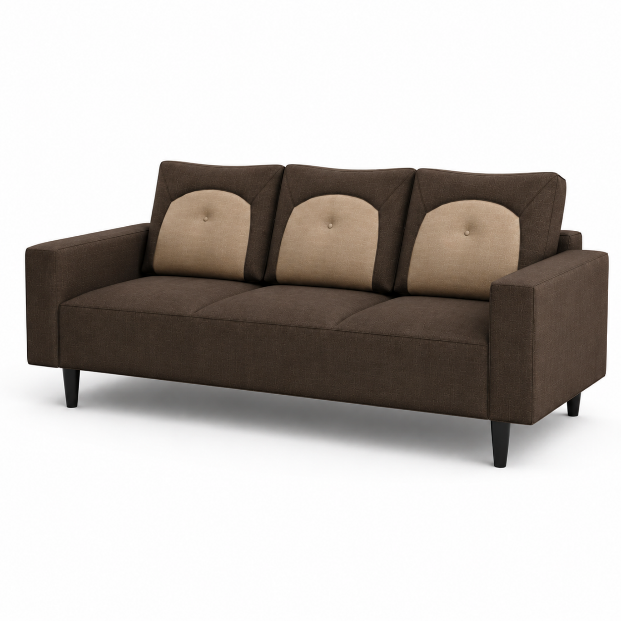 Modern Fabric Sofa Premium Upholstered Luxury Sofa with Dual Tone Design High Density Foam Seating Solid Wood Frame for Living Room