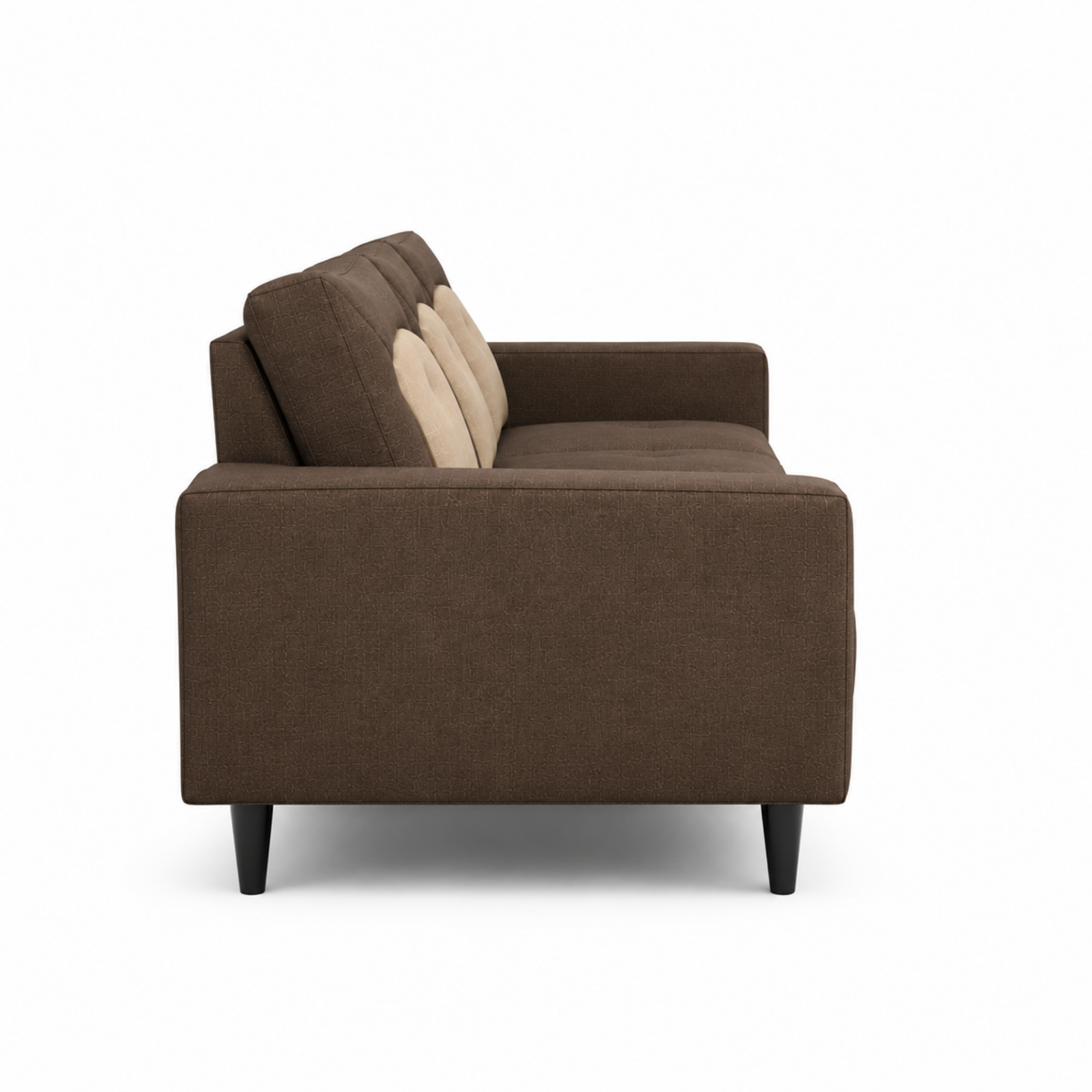 Modern Fabric Sofa Premium Upholstered Luxury Sofa with Dual Tone Design High Density Foam Seating Solid Wood Frame for Living Room