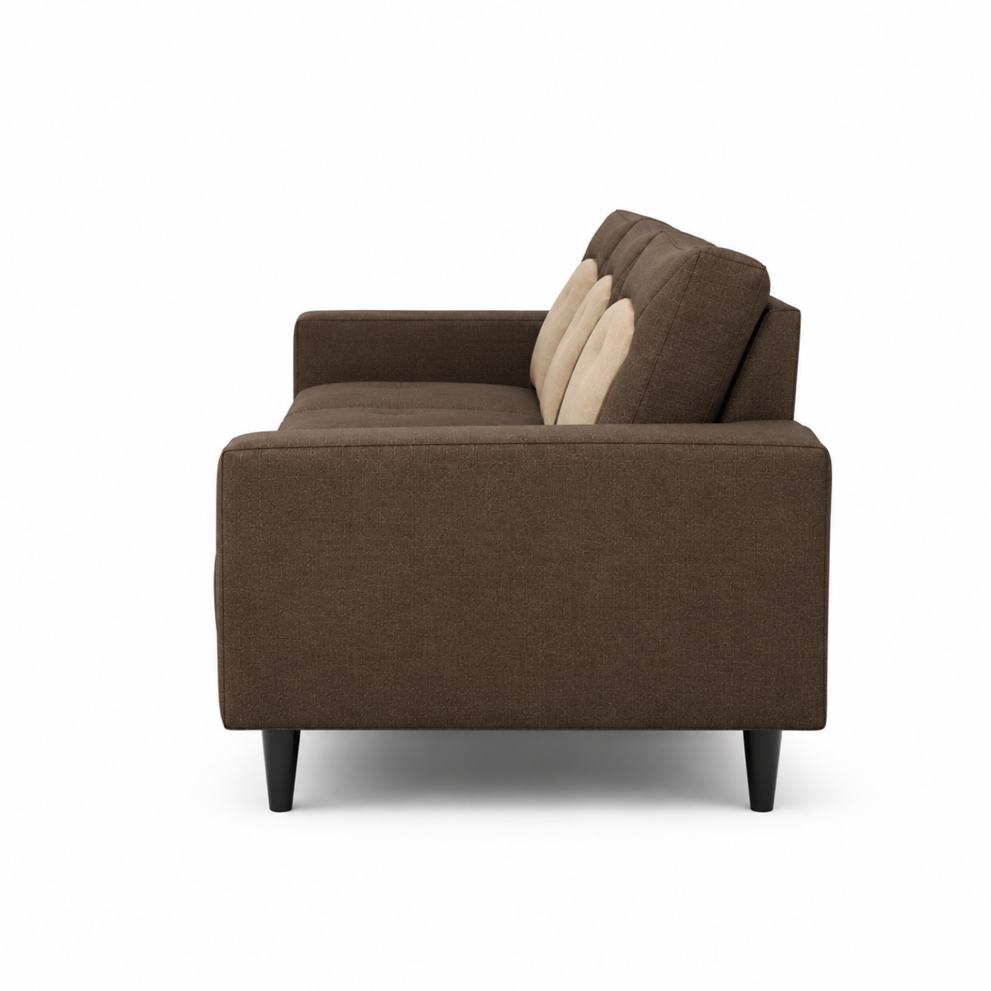 Modern Fabric Sofa Premium Upholstered Luxury Sofa with Dual Tone Design High Density Foam Seating Solid Wood Frame for Living Room