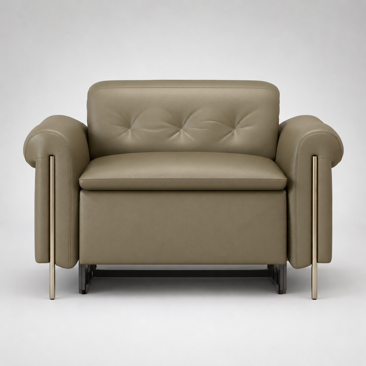 Modern Luxury Upholstered Lounge Chair with Premium Leatherette Finish, Tufted Backrest & Comfortable Cushioned Seating